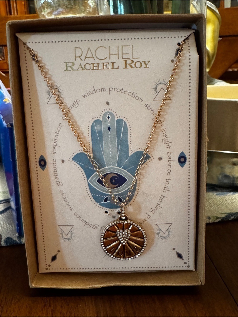 RACHEL Rachel Roy Rose Gold and Brown Layered Heart Sunburst Necklace